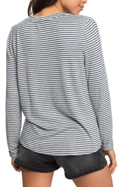 Shop Roxy Chasing You Stripe Knit Top In Heritage Heather Thin Stripes