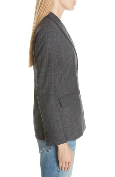 Shop Sandro Oscar Plaid Jacket In Blue