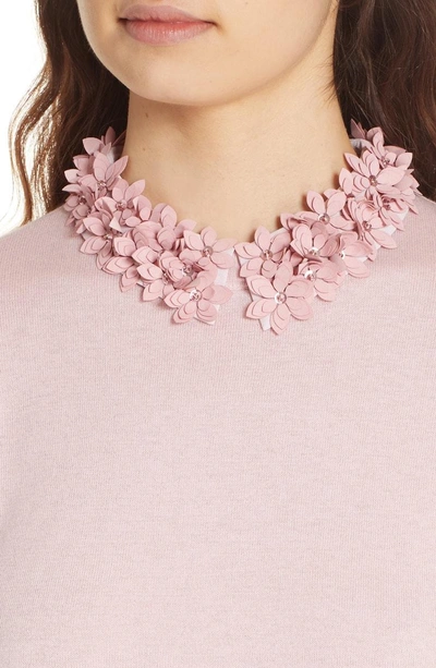 Ted Baker Nansea Floral-collar Layered-look Sweater In Pink | ModeSens