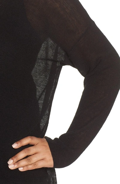 Shop Eileen Fisher Boxy Organic Linen Blend Sweater In Black