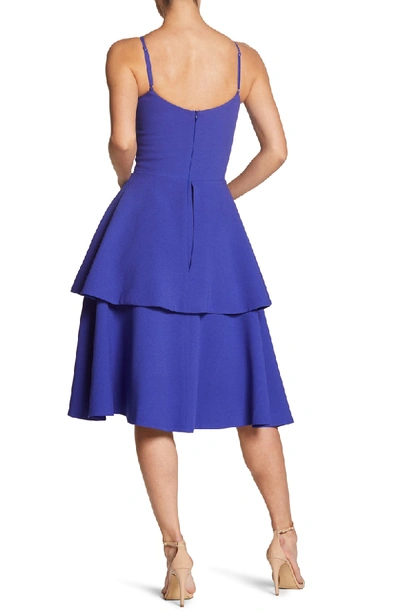 Shop Dress The Population Yasmin Tiered Dress In Blue/ Violet