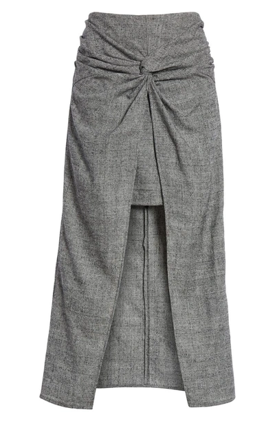 Shop Amur Zola Knot Front Stretch Wool Skirt In Ivory