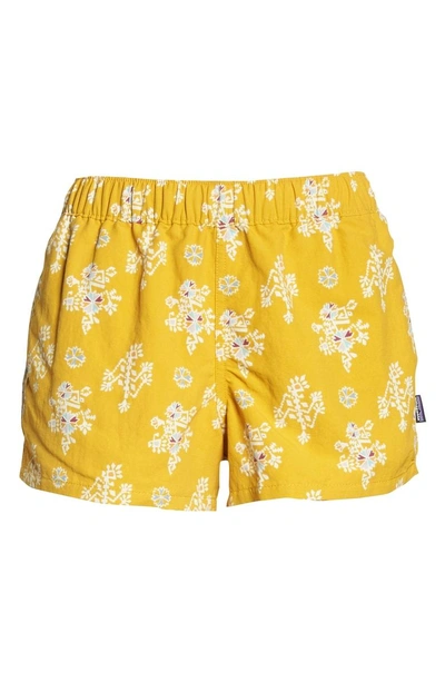 Shop Patagonia Barely Baggies Shorts In Yarrow Yellow