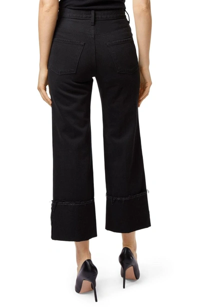 Shop J Brand Joan Cuffed High Waist Crop Flare Jeans In Hematite