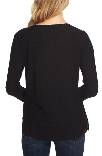 Shop Vince Camuto Layered Look Top In Rich Black