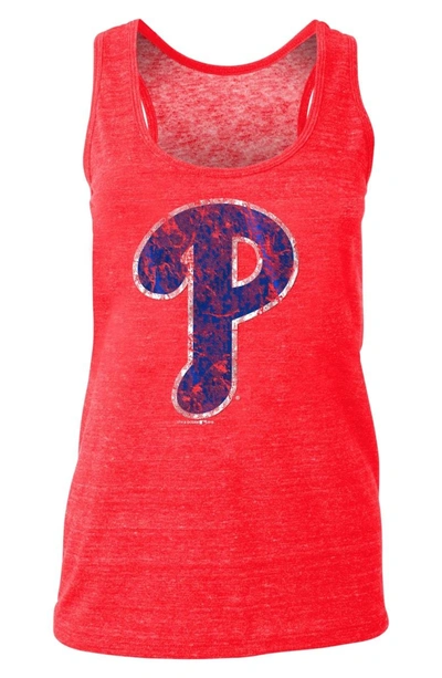 Shop New Era Mlb Racerback Triblend Tank In Red Phillies