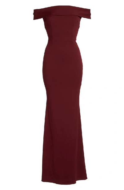 Shop Katie May Legacy Crepe Body-con Gown In Bordeaux