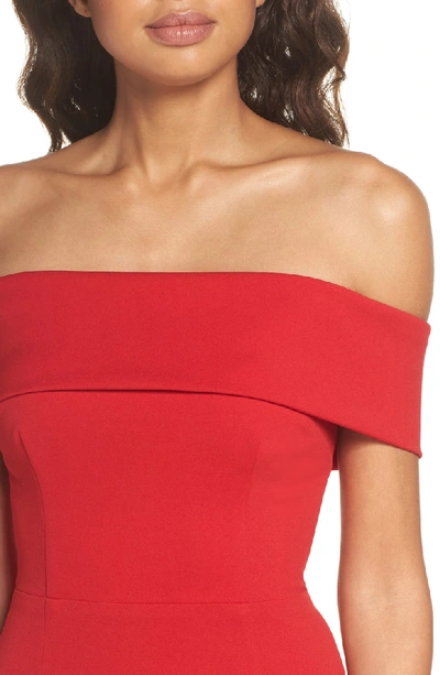 Shop Katie May Legacy Crepe Body-con Gown In Red