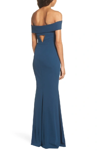 Shop Katie May Legacy Crepe Body-con Gown In Teal