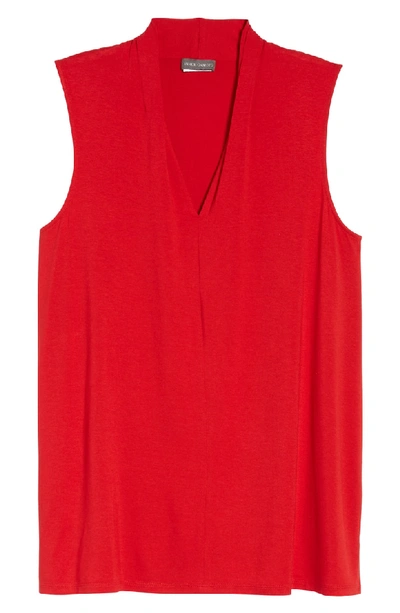 Shop Vince Camuto Sleeveless V-neck Top In Radiant Red