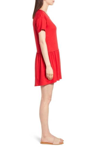 Shop Bobeau Knit Tee Dress In Red
