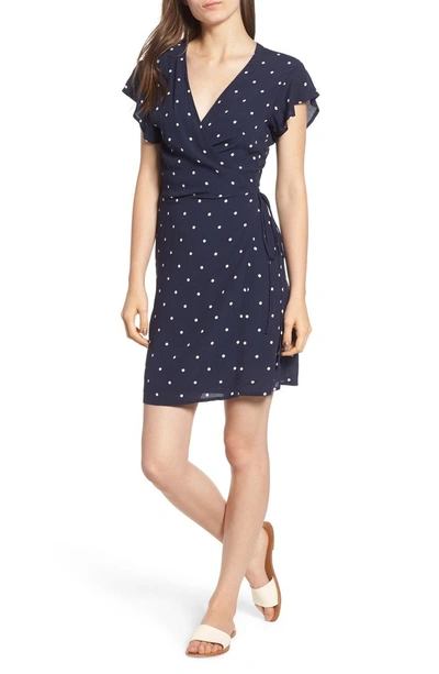 Shop Rails Brenna Wrap Dress In Navy Polka Dots