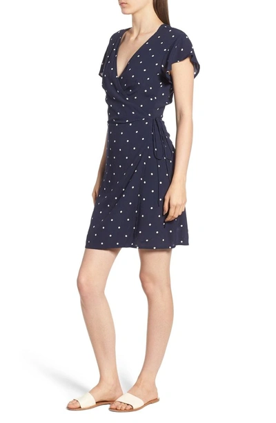 Shop Rails Brenna Wrap Dress In Navy Polka Dots