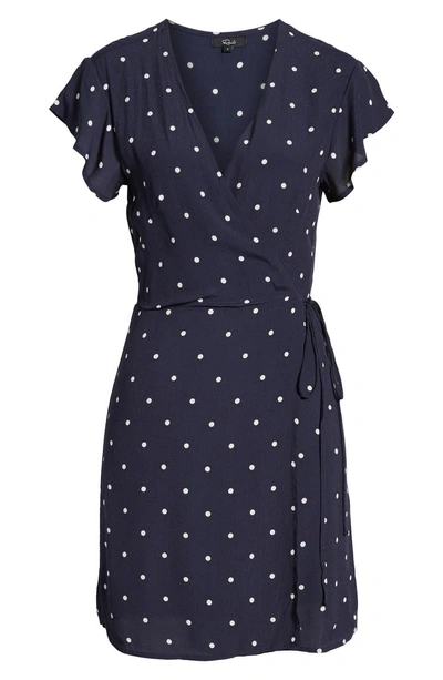 Shop Rails Brenna Wrap Dress In Navy Polka Dots