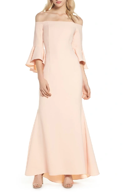 Shop Vince Camuto Off The Shoulder Gown In Blush