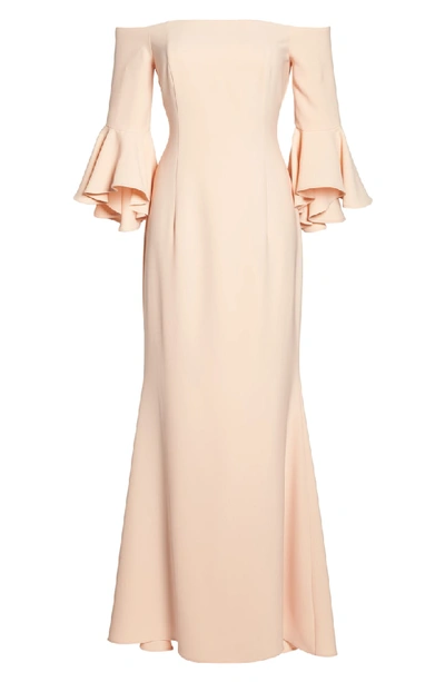 Shop Vince Camuto Off The Shoulder Gown In Blush