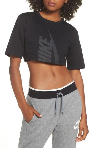 Shop Nike Lab Collection Jersey Crop Top In Black/ Black