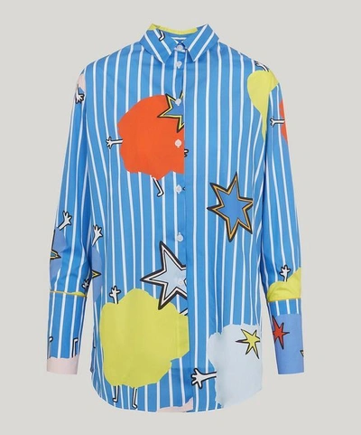 Shop Mira Mikati Monster Cotton Shirt In Blue