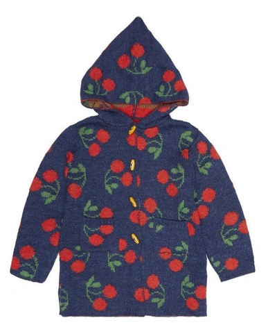Shop Oeuf Nyc Cherry Toggle Sweater 3-8 Years In Blue