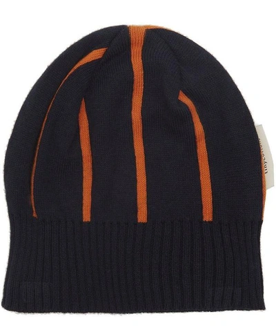Shop Tinycottons Colour Block Beanie In Navy