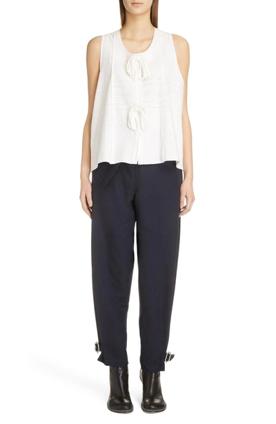Shop Jw Anderson Fold Front Utility Pants In Navy