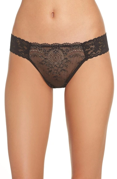 Shop Hanky Panky Rose Gold Original Rise Thong In Black/ Rose Gold