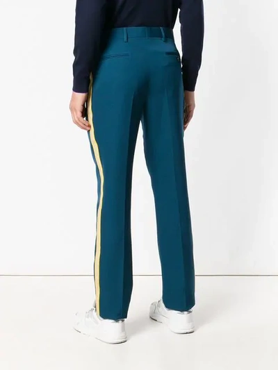 Shop Calvin Klein 205w39nyc Contrasting Panelled Tailored Trousers In Blue