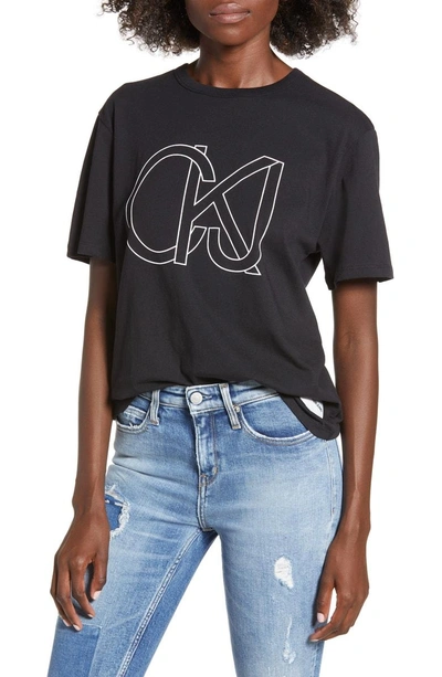 Shop Calvin Klein Jeans Est.1978 Easy Graphic Tee In Black