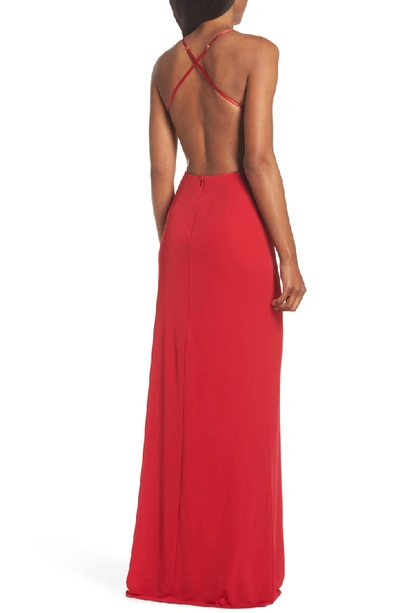 Shop Maria Bianca Nero Donna Backless Jersey Dress In Red