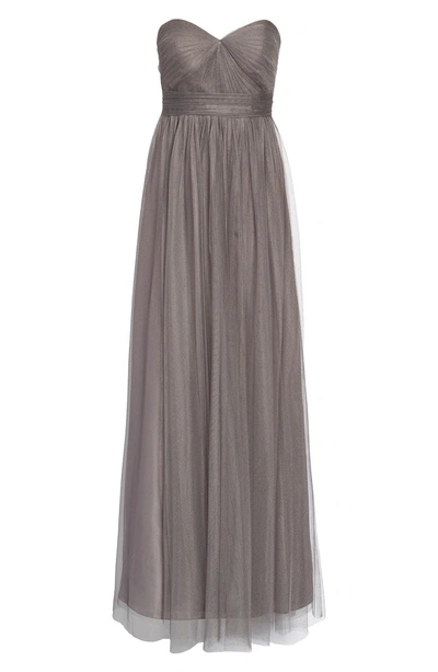 Shop Jenny Yoo Annabelle Convertible Tulle Column Dress In Shadow Grey