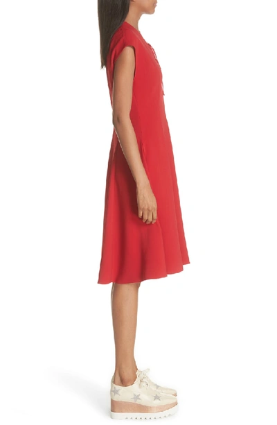 Shop Stella Mccartney Lace-up Dress In Lover Red