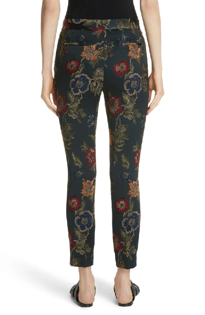 Shop Rosetta Getty Floral Satin Jacquard Trousers In Multi