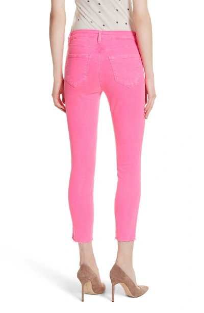 Shop L Agence Margot Crop Skinny Jeans In Flamingo