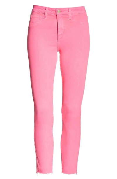 Shop L Agence Margot Crop Skinny Jeans In Flamingo