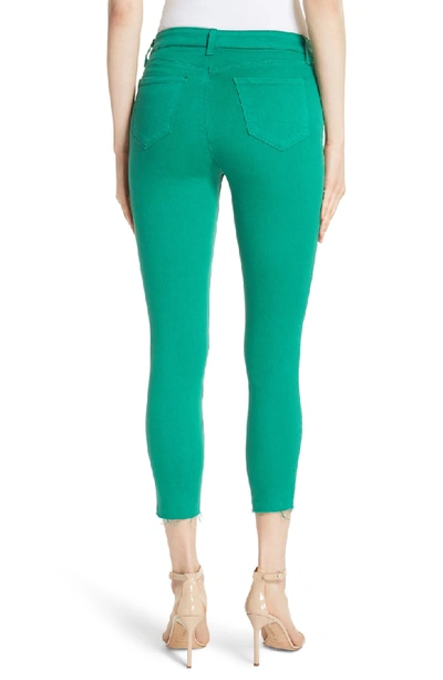 Shop L Agence Margot Crop Skinny Jeans In Emerald