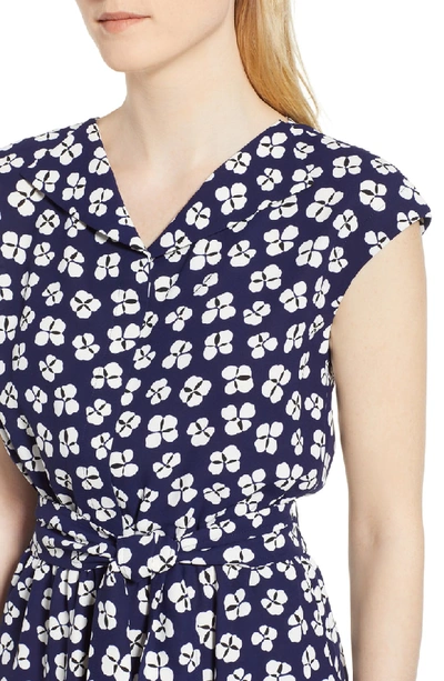 Shop Anne Klein Petal Print Shirtdress In Eclipse/ White Combo