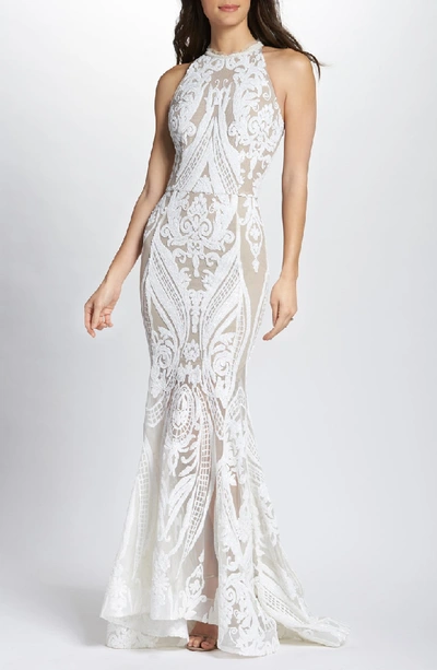 Shop Bronx And Banco Ester Halter Mermaid Gown In White