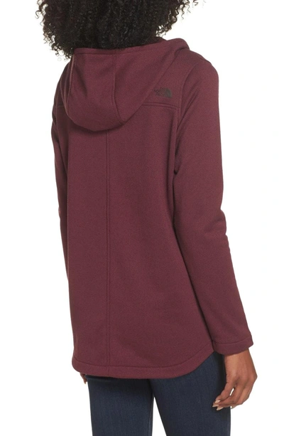 Shop The North Face Knit Stitch Fleece Hoodie In Fig Heather