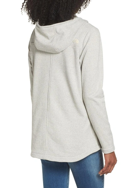 Shop The North Face Knit Stitch Fleece Hoodie In Wild Oat Heather