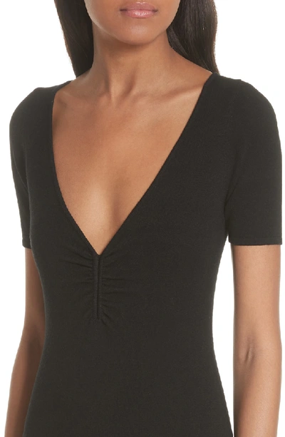 Shop Milly Shirred Front Knit Dress In Black