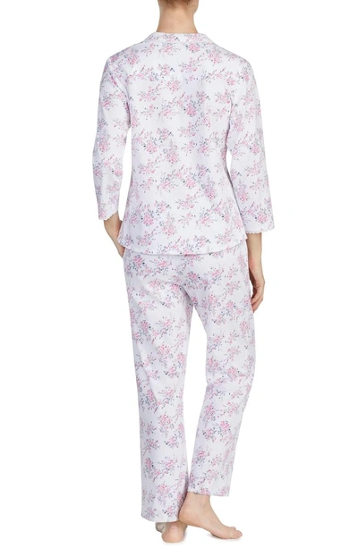 Shop Eileen West Jersey Pajamas In White Ground With Multi Floral
