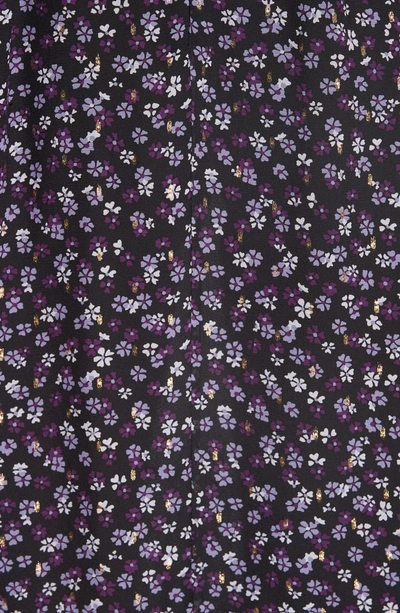 Shop Altuzarra Floral Print Ruffle Hem Dress In Royal Purple