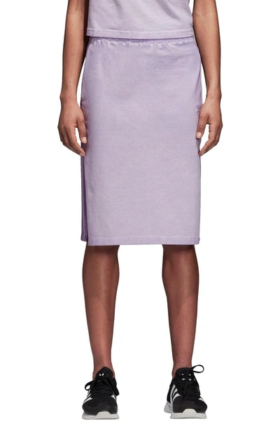 Shop Adidas Originals 3-stripes Skirt In Purple Glow