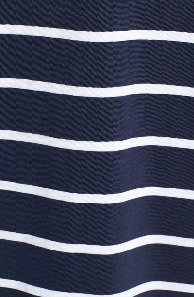Shop Tommy Bahama Floricita Lace-up Stripe Shift Dress In Ocean Deep