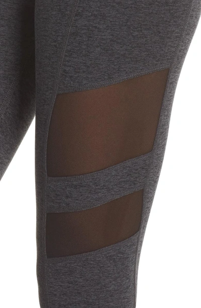 Shop Beyond Yoga High Striped Mesh Leggings In Black/ Charcoal
