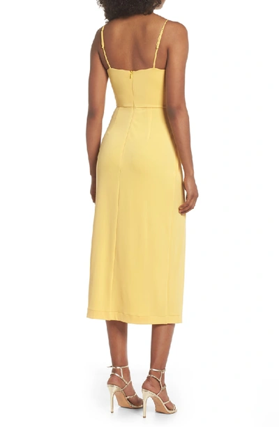 Shop C/meo Collective Recollect Slinky Side Tie Midi Dress In Honey