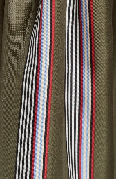 Shop Roksanda Tahki Stripe Silk Skirt In Forest Wide Stripe