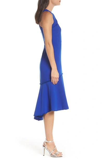 Shop Harlyn Fringe Detail Trumpet Dress In Cobalt