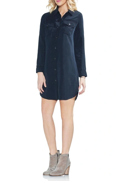 Shop Vince Camuto Two-pocket Shirtdress In Dark Navy