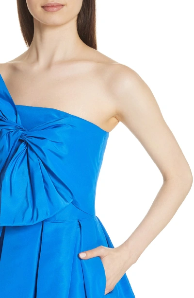 Shop Sachin & Babi Bow Front Strapless Silk Ballgown In Imperial Blue